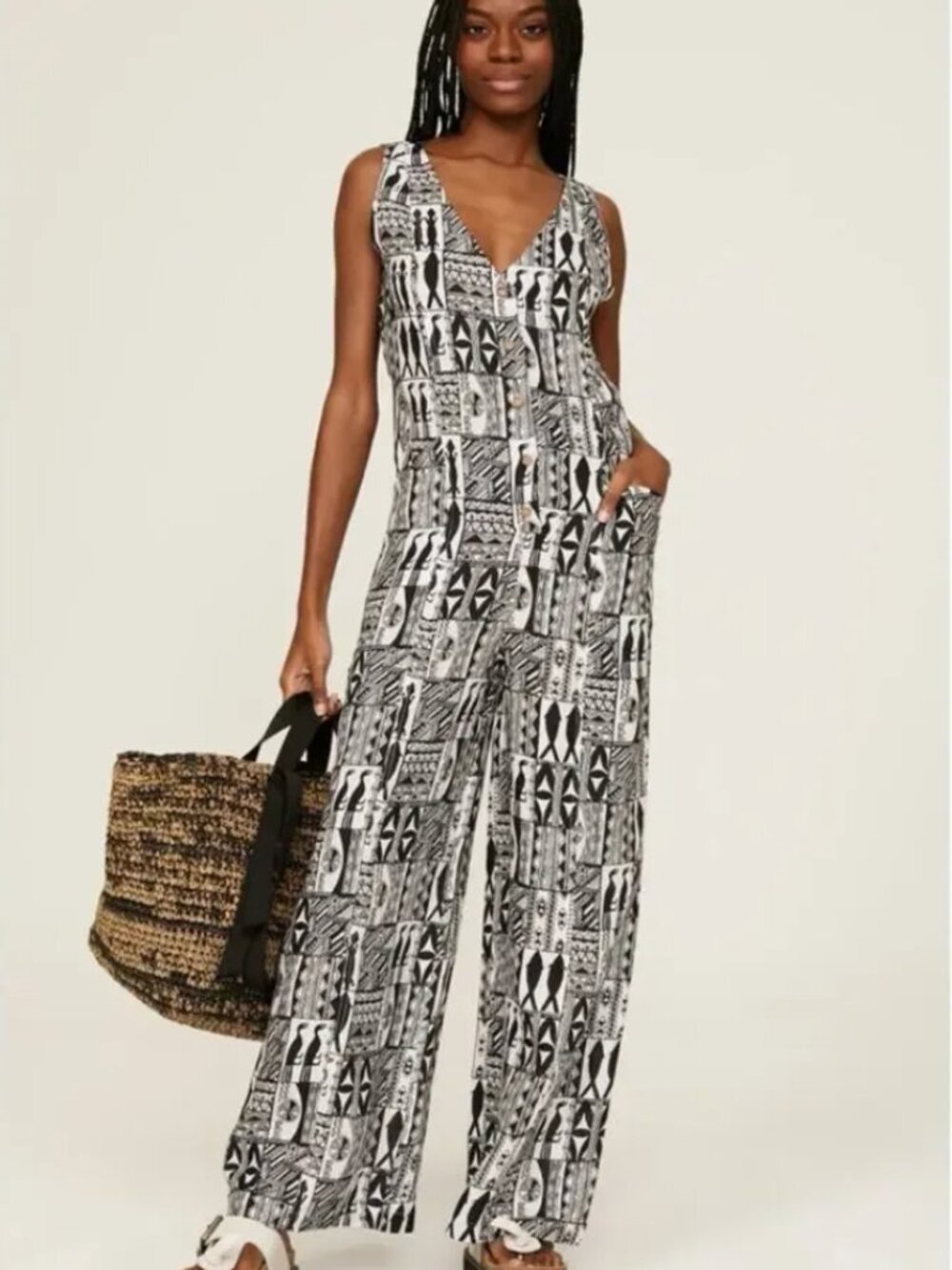 The Odells Maddie Mixed Print Jumpsuit XS